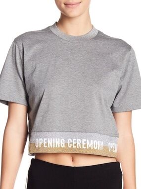 Opening Ceremony Logo T-shirt Grey Cotton Medium